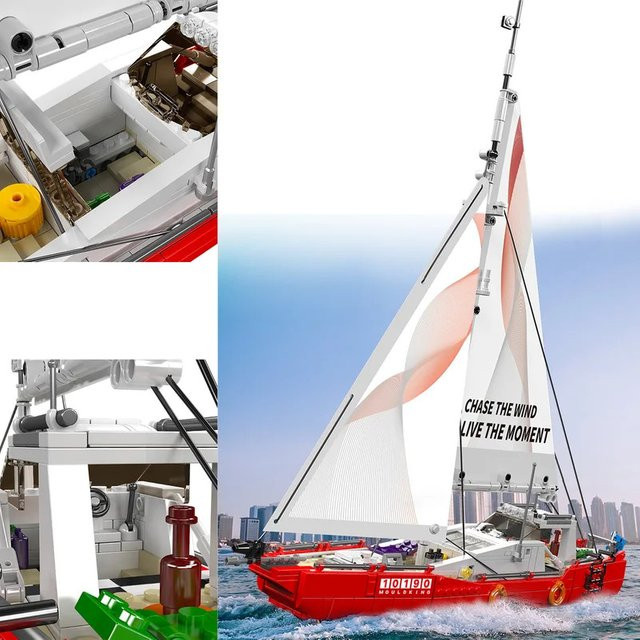 Mould King 10190 Twin-Mast Segelschiff-Bausatz, Erkundungsgefäßmodell - Bild 1
