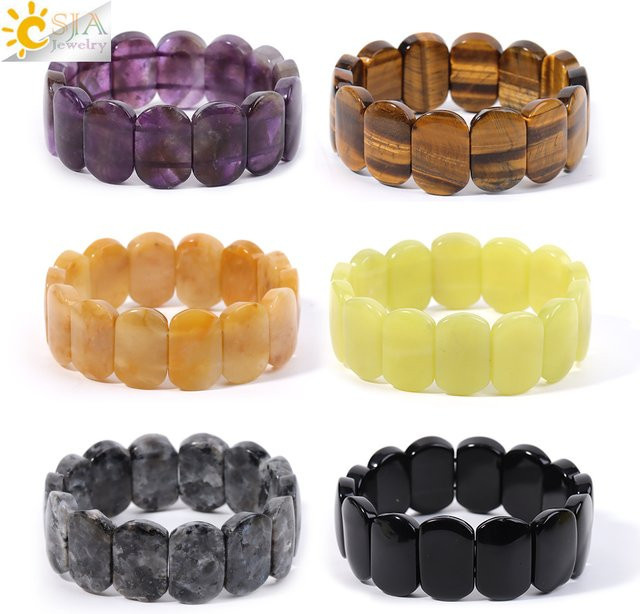 CSJA Armband, Amethyst, Rosenquarz, Kristall, Damen, Herren - Bild 1