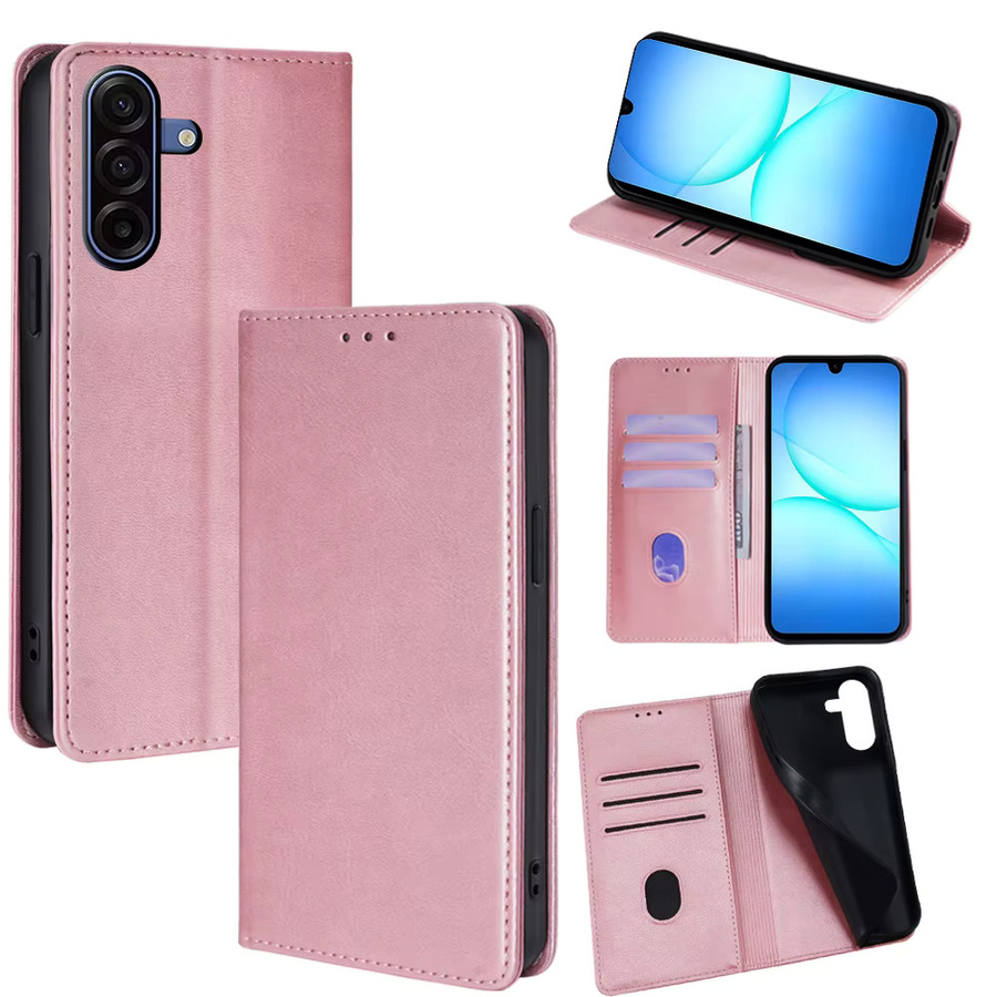 Samsung Galaxy A17 5G Leder Flip Case Business Wallet Cover in Braun mit Kartenfächern - Bild 7