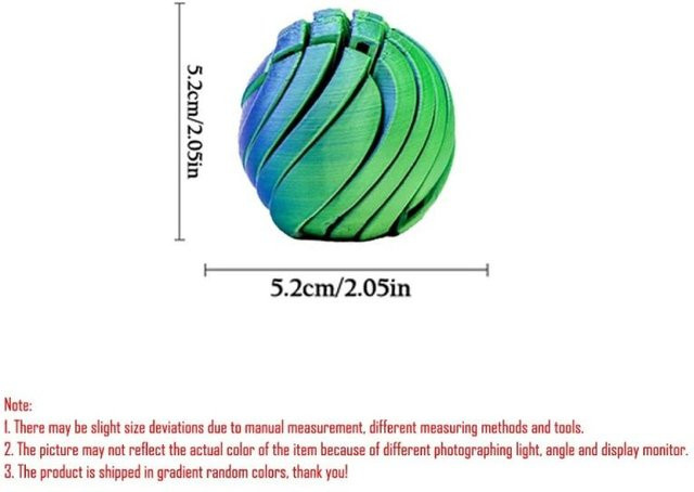 Binchi Outdoor Product 3D-gedruckter Schleimball Fidget Toy, Zahnradball, Flüssigkeitsstrom, Sensorische Kugel - Bild 1