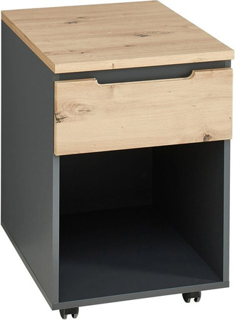 Premium Living Rollcontainer Memphis in Eiche Artisan und Graphitfarben für dein Home Office