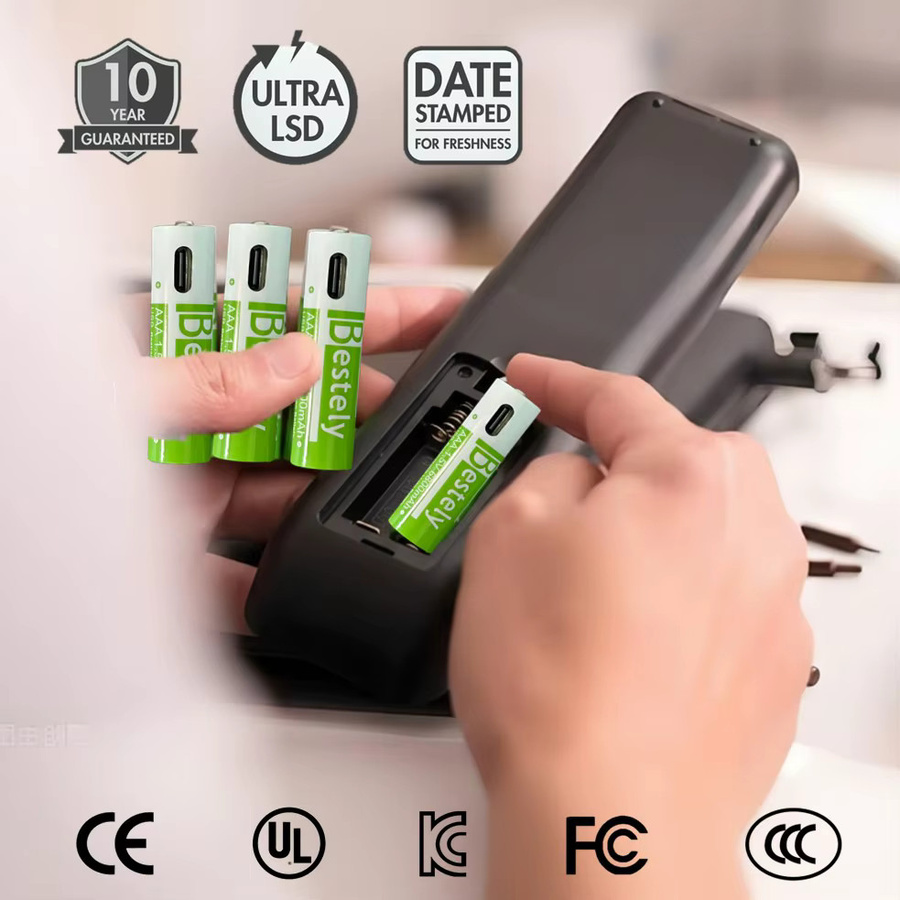 Rscrola AAA Akkus mit 6800 mAh, Li-Ionen-Akkus in Grün inklusive USB-C-Kabel - Bild 3