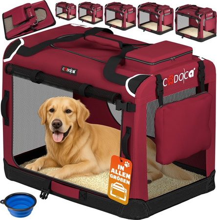 CADOCA Hundebox faltbar XXXL in Dunkelrot, B/T/H: 101 x 70 x 70 cm