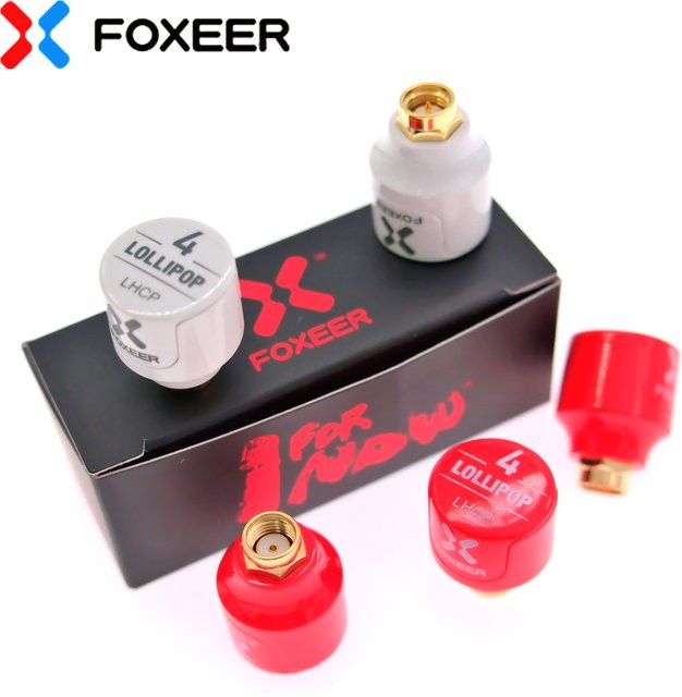 2 Stück Foxeer Lollipop 4 V4 Stubby FPV Antennen 2.6dBi 5.8G LHCP RHCP SMA RP-SMA Mikro-Pilzantennen für FPV RC Drohnen in Rot und Multicolour - Bild 1
