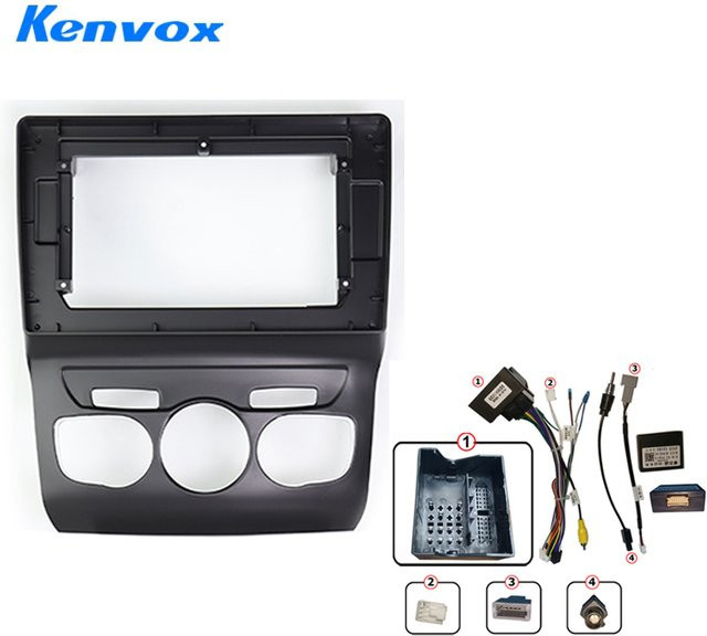 Kenvox Android 2 Din Autoradio für Citroen C4 2 B7 2013 - 2016 mit 10,1 Zoll Display in Schwarz inklusive Einbaurahmen und Blende - Bild 1