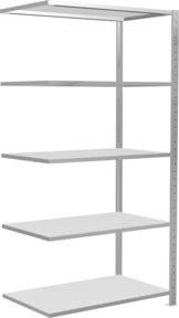 Schulte Anbauregal Steckregal MULTIplus85 mit 5 Fachböden und Kreuzstrebe, Farbe: Lichtgrau, B/T/H: 200 x 100 x 60 cm - Bild 1