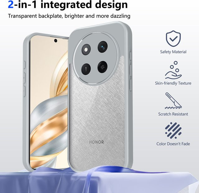 Stoßfeste Silikon-Handyhülle für Honor X9C 5G mit Luftpolster und matter Rückseite in Transparent oder Blau - Bild 1