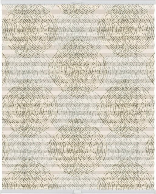 Lichtblick Plissee Klemmfix Stripy Boho Drop India blickdicht in Beige - Bild 1