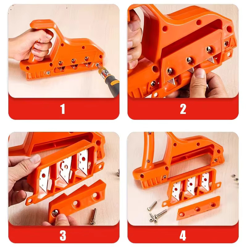 TQSDYY Gipskarton-Schnellschneider in Orange für Trockenbau und Kantenfasen 45°/60° als Ersatzklinge für Holzbearbeitungs-Trimmer - Bild 4