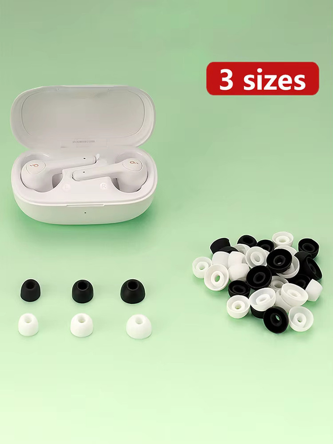 6er Set Silikon Ohrstöpsel für Soundcore Liberty 4 NC Life P2 P3 A20i TWS in Schwarz und Weiß - Bild 3