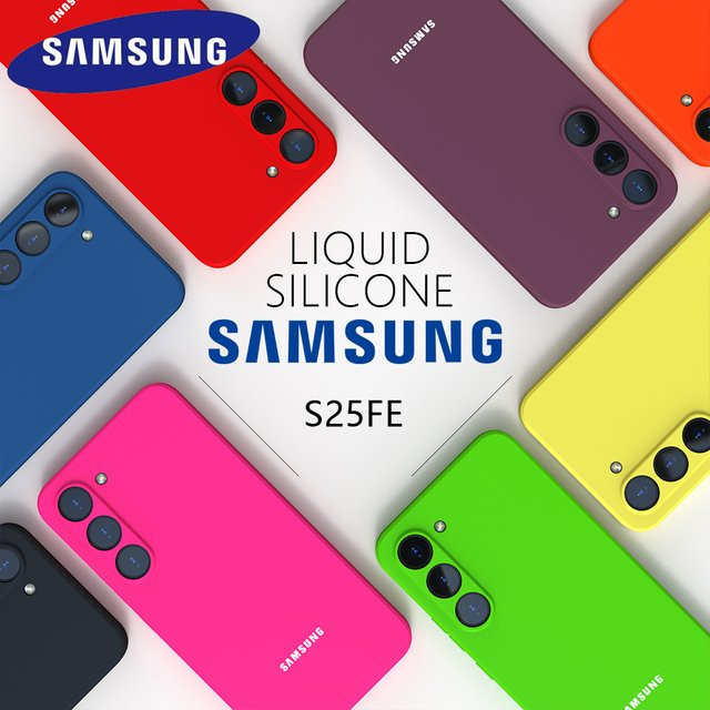 Samsung Flüssiges Silikon Handy-Rückseiten-Cover für Galaxy S25 S24 S23 S22 S21 Ultra Plus FE in Orange - Bild 1