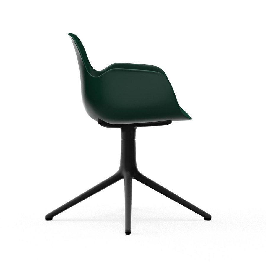 Normann Copenhagen Form Drehsessel in Grün mit Armlehnen und Metallgestell - Bild 2