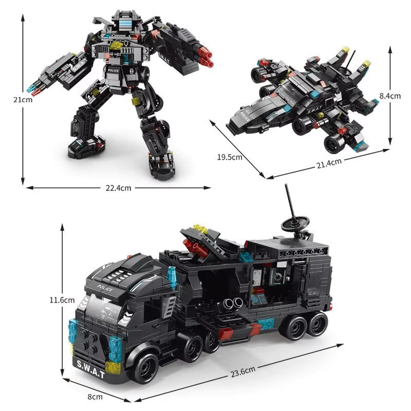 CTMA City Police Station SWAT Truck, Bausteine, 585 Teile - Bild 4