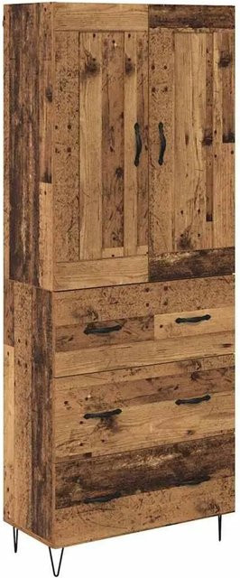 vidaXL Highboard Altholz Design in Braun mit Türen und Schubladen B/T/H: 69,5 x 34 x 180 cm - Bild 1