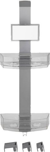 Wenko Duschcaddy Premium mit Anti-Beschlagspiegel in Silber und Transparent - Bild 1