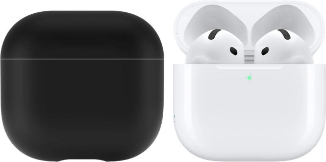 Apple AirPods 4 In-Ear Kopfhörer mit Aktiver Geräuschunterdrückung und BlueBuilt Hülle in Weiß - Bild 1