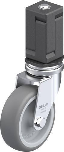 Blickle LRA-TPA 75G-EV07 Lenkrolle in Grau mit Stahl- und Kunststoffkomponenten, Rad-Durchmesser: 75 mm, Tragfähigkeit: 75 kg - Bild 1