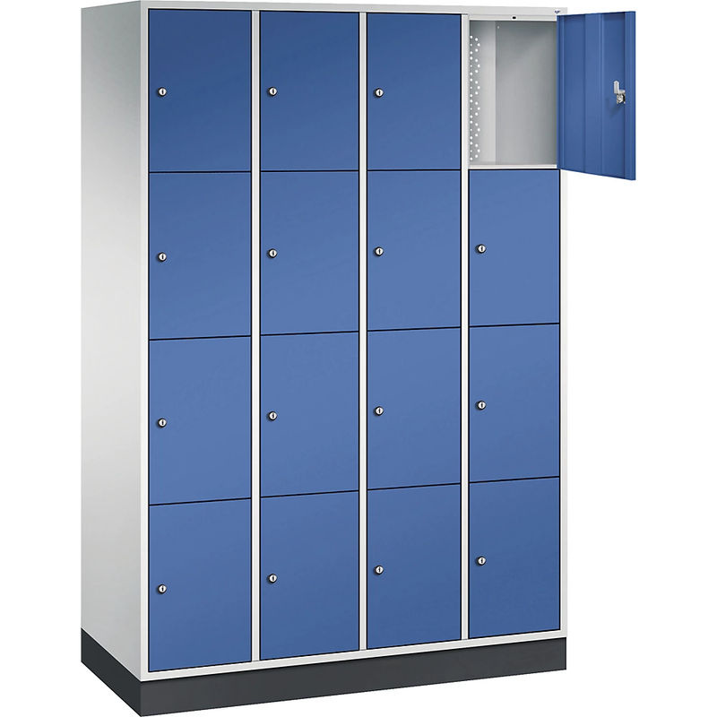 C+P Schließfachschrank Intro mit 16 Fächern, Front Enzianblau und Korpus Lichtgrau, H x B x T: 195 x 122 x 50 cm - Bild 2