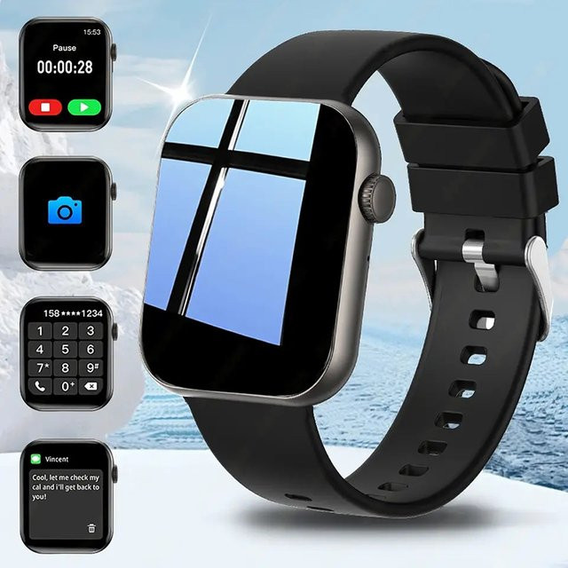 CRTORRS Smartwatch in Schwarz mit über 100 Sportmodi, Gesundheitsmonitor und Bluetooth-Anruffunktion, wasserdicht, kompatibel mit Android - Bild 1