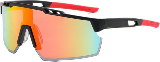 Techsuit 9963 Fahrradbrille, Unisex, Vollrand, Schwarz Orange, Kunststoff - Bild 1