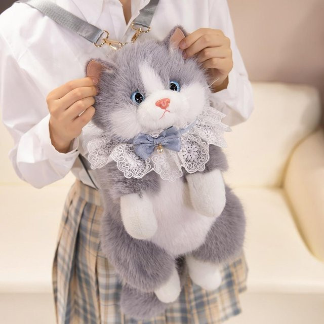 Binchi Fitness Marionettenkatze Rucksack, Stofftiere, grau, ab 2 Jahren - Bild 1