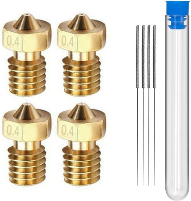 8 Stück Messingdüsen mit Reinigungsnadeln 0,4 mm für Anycubic I3 Mega und MEGA-S 3D-Drucker-Extruder - Bild 1