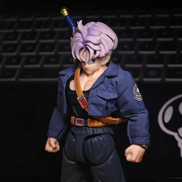 Bandai Dragon Ball Super Saiyan Trunks Actionfigur, 1/12 Maßstab, Blau - Bild 1