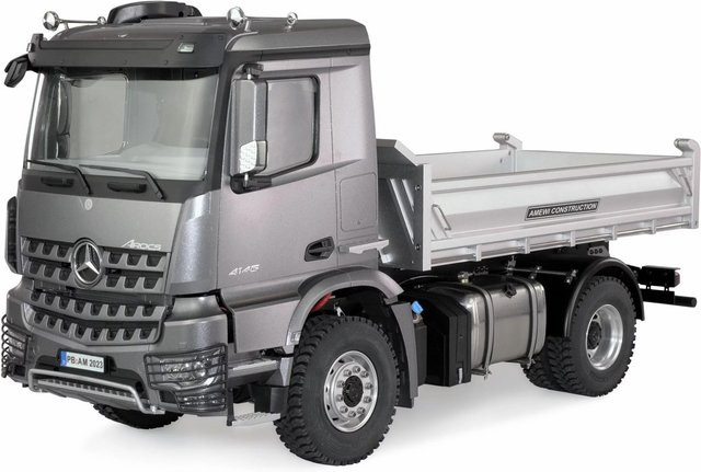AMEWI Mercedes Arocs Hydraulik Muldenkipper Basic, grau, 1:14 - Bild 1
