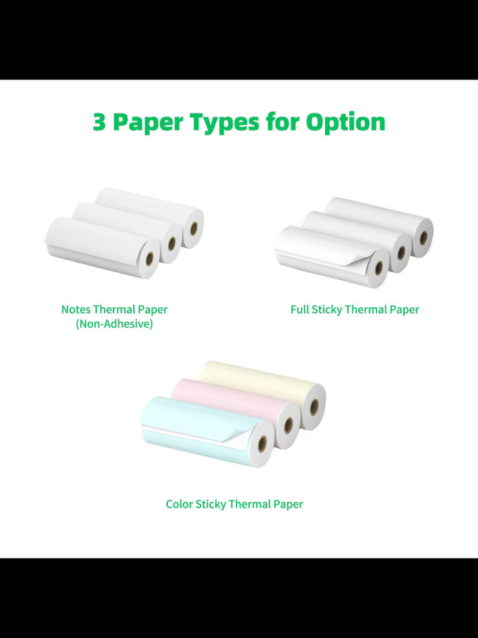 Aibecy Thermopapieraufkleber 3 Stück, BPA-frei, wasserdicht und ölbeständig, B: 77 mm, H: 30 mm, passend für PeriPage A9, A9s und A9 Pro - Bild 2