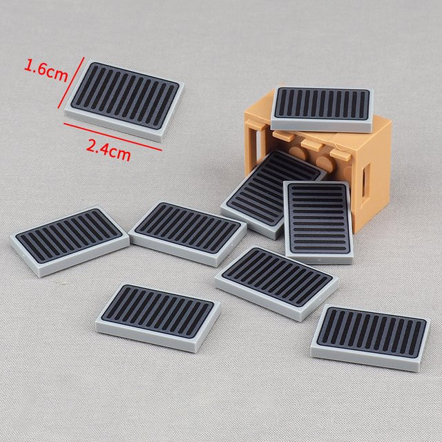 SixBricks Bedruckte 26603 Horizontale Schlitz-Auspuff Bausteine, 10-teiliges Set - Bild 1