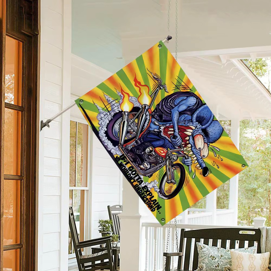 Rat Fink Stoffflagge Minimalistisches Outdoor-Gartenbanner Multicolor Breite: 80 cm, Höhe: 80 cm - Bild 3