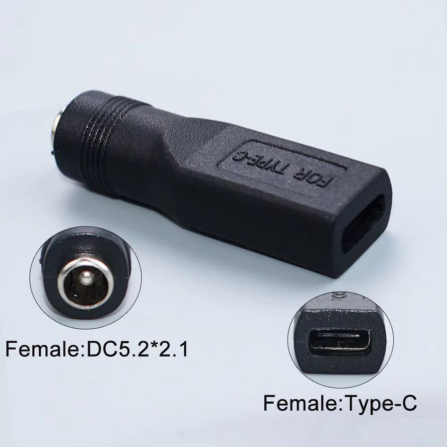 JCD USB-C auf DC Adapter Stecker 5,5 x 2,1 mm Schwarz - Bild 2