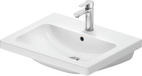 Duravit Waschtisch D-Code in Weiß, Wandhängend, mit Überlauf und Hahnloch, B: 60 cm, T: 48 cm, H: 16,5 cm - Bild 1