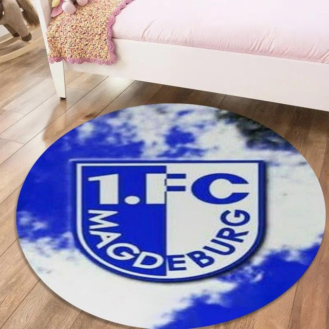 Runder Teppich FC Magdeburg von On My Love Home, rutschfest und waschbar, Durchmesser: 100 cm - Bild 1