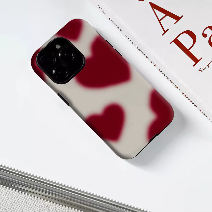 Crimson Heart Glow Handyhülle für iPhone 17 16 15 14 13 Pro Max Plus – Magnetische robuste zweilagige Schutzhülle - Bild 3