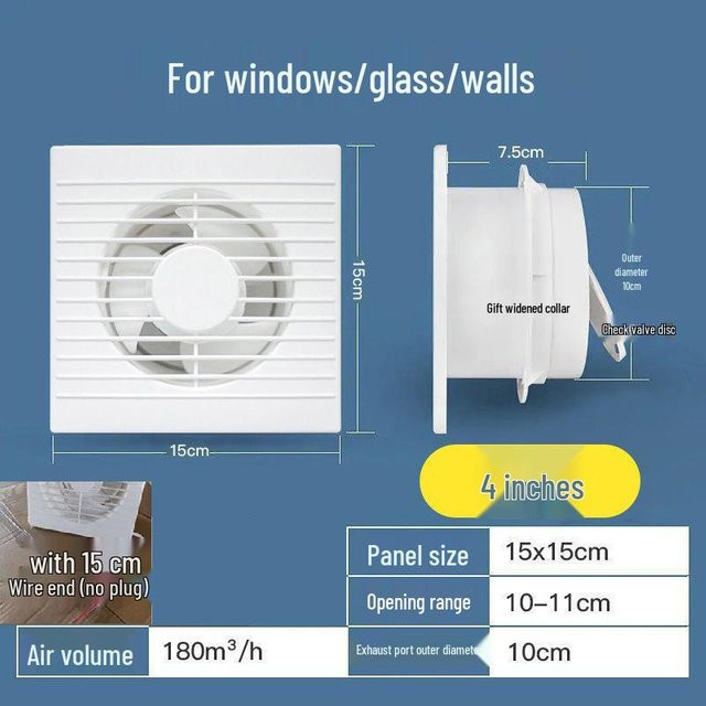 TOOLCRAFT Wandmontierter Abluftventilator für Küche und Badezimmer in Weiß - Bild 1