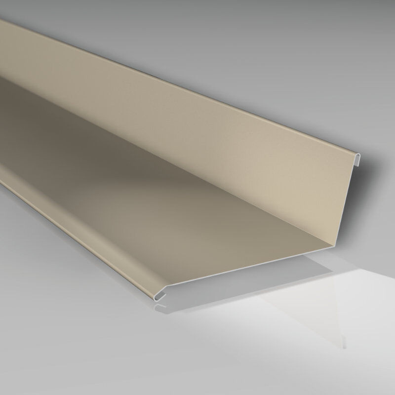 Wandanschluss Giebelseite von Blachotrapez GmbH aus verzinktem Stahl in Beige, B/H/L: 24,0 x 15,5 x 200,0 cm - Bild 1