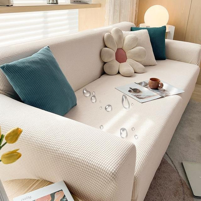 Wasserdichter Stretch-Jacquard-Sofabezug von Yiran Health & Beauty in Beige, elastischer Schonbezug für dein Sofa, Größe S (70-110 cm) - Bild 1