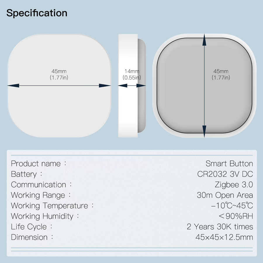Tuya ZigBee Smart Key Schalter Drahtlose Fernbedienung in Weiß zur Multi-Szene-Verknüpfung und Automatisierung - Bild 5