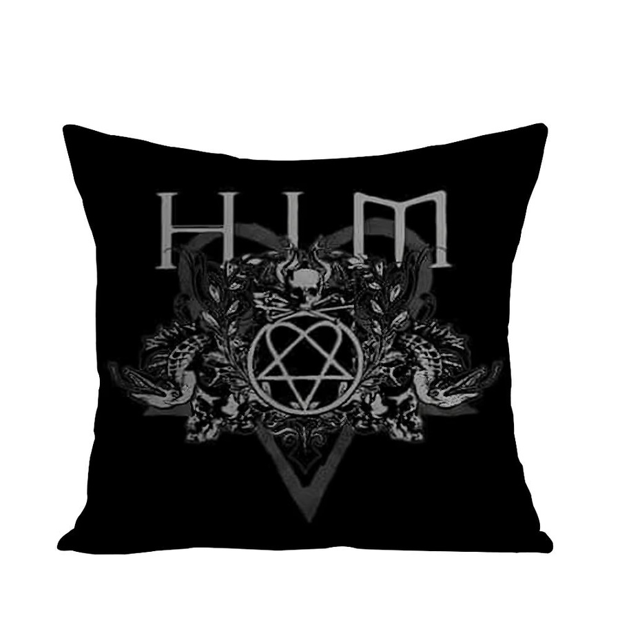 H-Him Heartagram Kissenbezug aus Mikrofaser Plüsch in Schwarz B/B/B: 30 x 30 x 30 cm - Bild 5