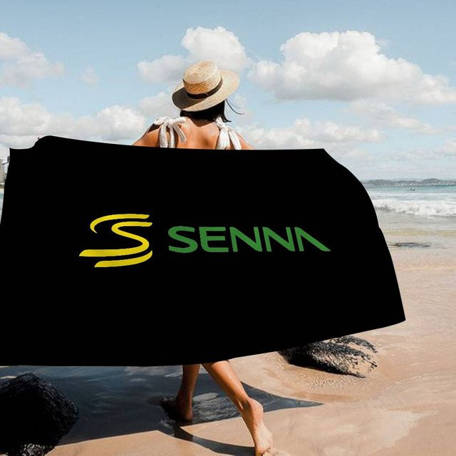 Ayrton Senna Logo Mikrofaser Strandtuch, Schwarz, 30 x 30 cm - Bild 1