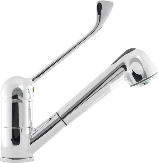 Stalgast Einhebelmischer Mischbatterie mit Waschbrause für die Küche in Silber/Chrom - Bild 1