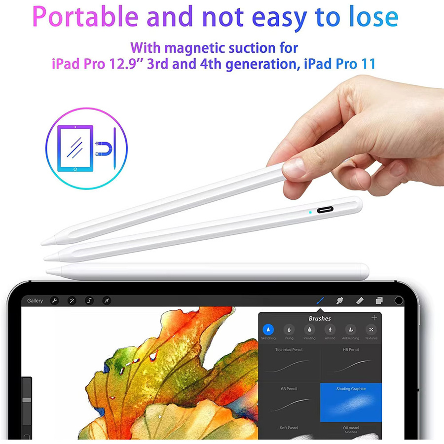 Kapazitiver Touchpen für dein iPad in Weiß – Tragbarer Eingabestift für Tablets - Bild 2
