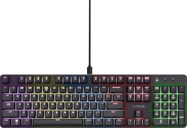Trust GXT 871 Zora Mechanische Gaming-Tastatur, Schwarz - Bild 1