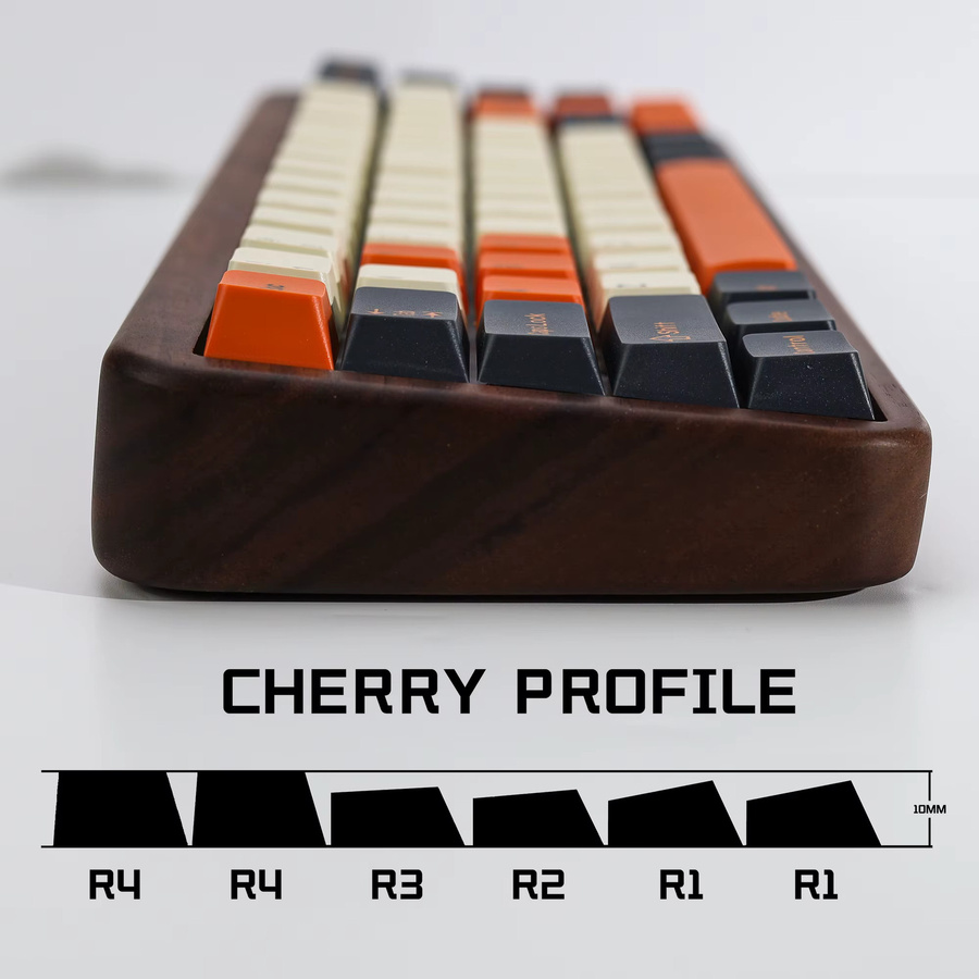 KBDiy GMK Carbon Keycap Set Retro PBT ISO Double Shot Cherry Profile für mechanische Gaming-Tastaturen mit MX Switches in Blau und Multicolour - Bild 5