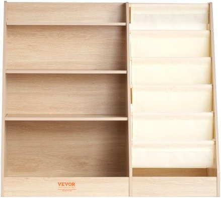 VEVOR Kinder Bücherregal aus Holz in Beige, 6-lagiges Standregal für Kinderzimmer, Spielzimmer und Kindergarten, B/T/H: 80 x 40 x 80 cm - Bild 1