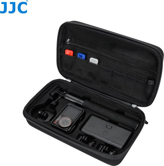 JJC Hartschalen-Tragetasche in Schwarz für DJI Osmo Action 5 Pro, 4 und 3 zur Aufbewahrung von Kamera, Ladegerät, Batteriebasis und Selfie-Stick - Bild 1