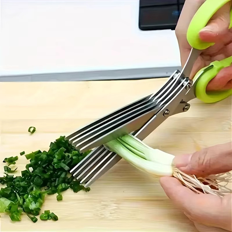 Multifunktionale DUTRIEUX Küchenschere aus Edelstahl als Kräuterhacker und Zwiebelschneider mit Deckelreiniger - Bild 6