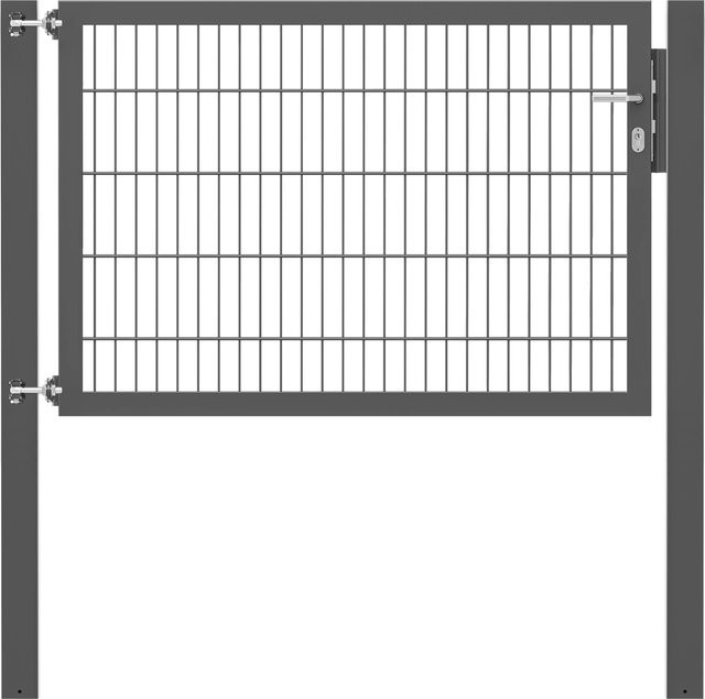 Einzeltor Flexo Plus in Anthrazit mit Pfosten, B/H: 150 x 100 cm, Pfosten B/H: 100 x 100 cm - Bild 1