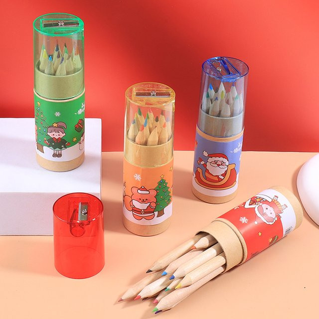 Weihnachts-Buntstiftset mit 12 Farben in Multicolour für Studium und Büro - Bild 1